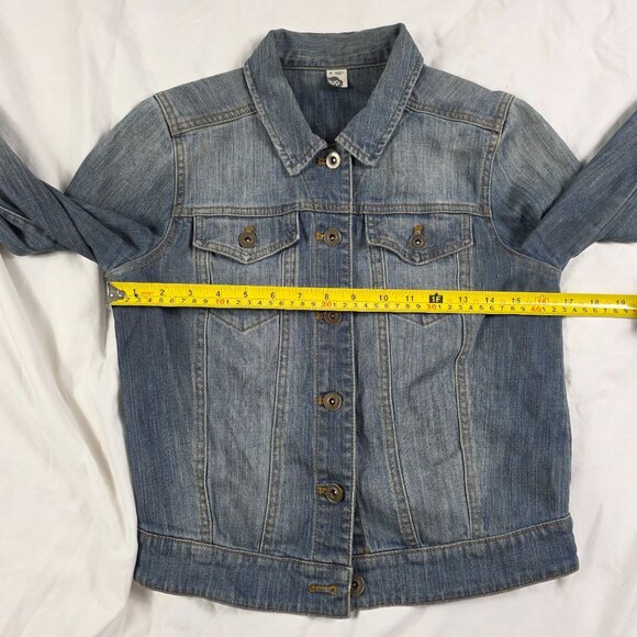 Bp Denim Jacket Womens Size Small Blue Button Down Fitted Casual Coat Outdoors - Picture 4 of 7